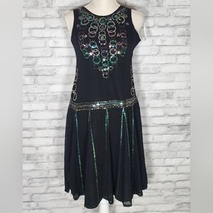 Rhonda Sutton Black Sequin Statement Dress
